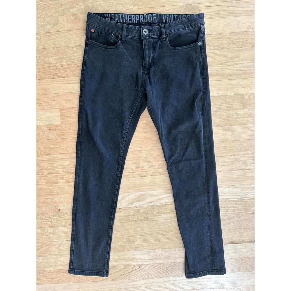 Weatherproof Vintage Black Jeans Goth Grunge Slim Fit Denim size 32 x 32